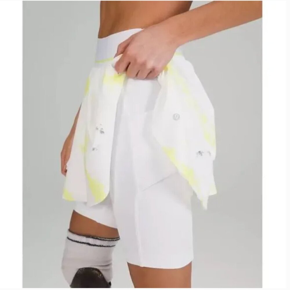Lululemon Court Rival HR Skirt Extended Liner Cross Skort Electric